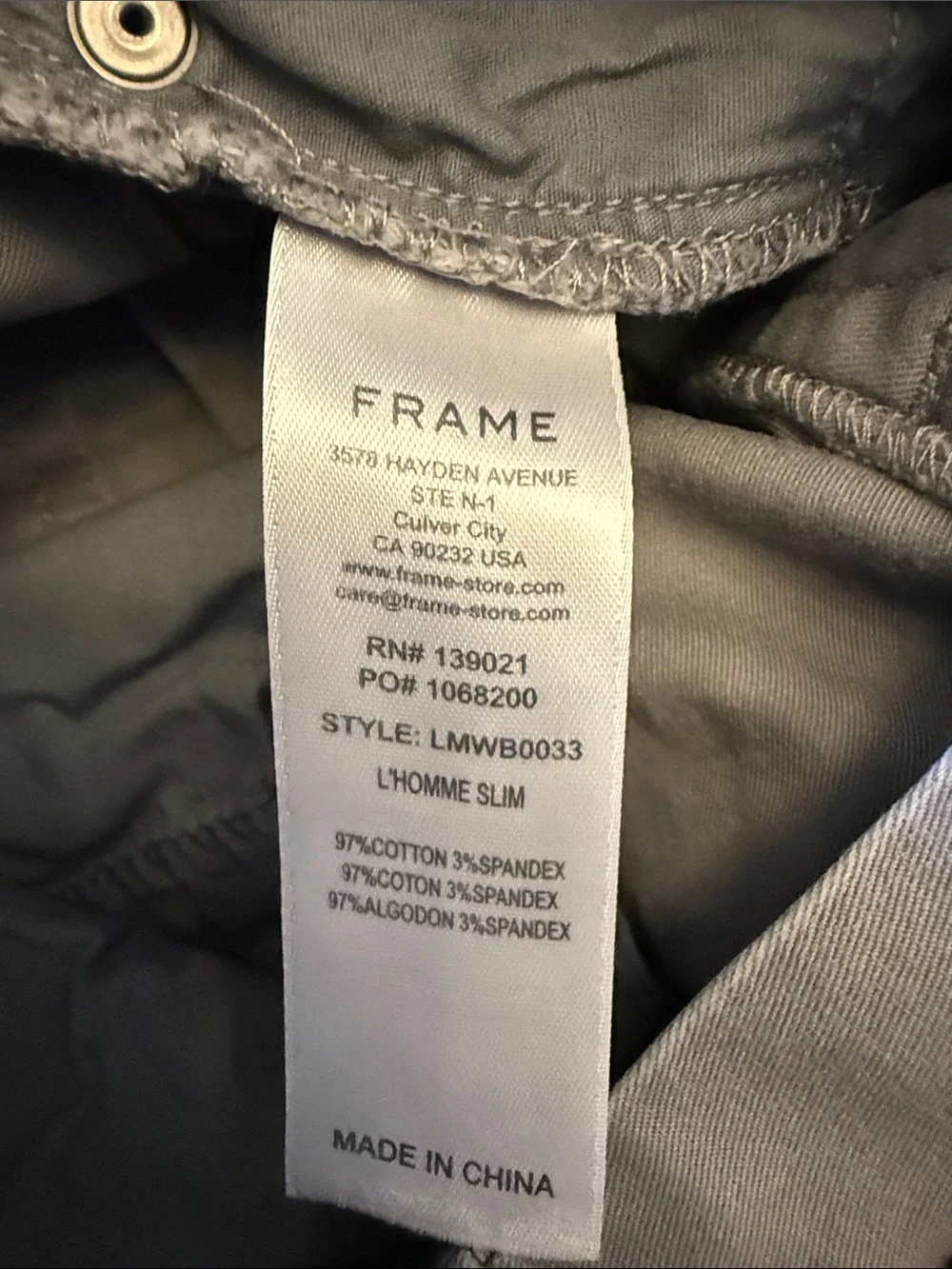 Frame Denim Men's Slim Chinos in Light Beige